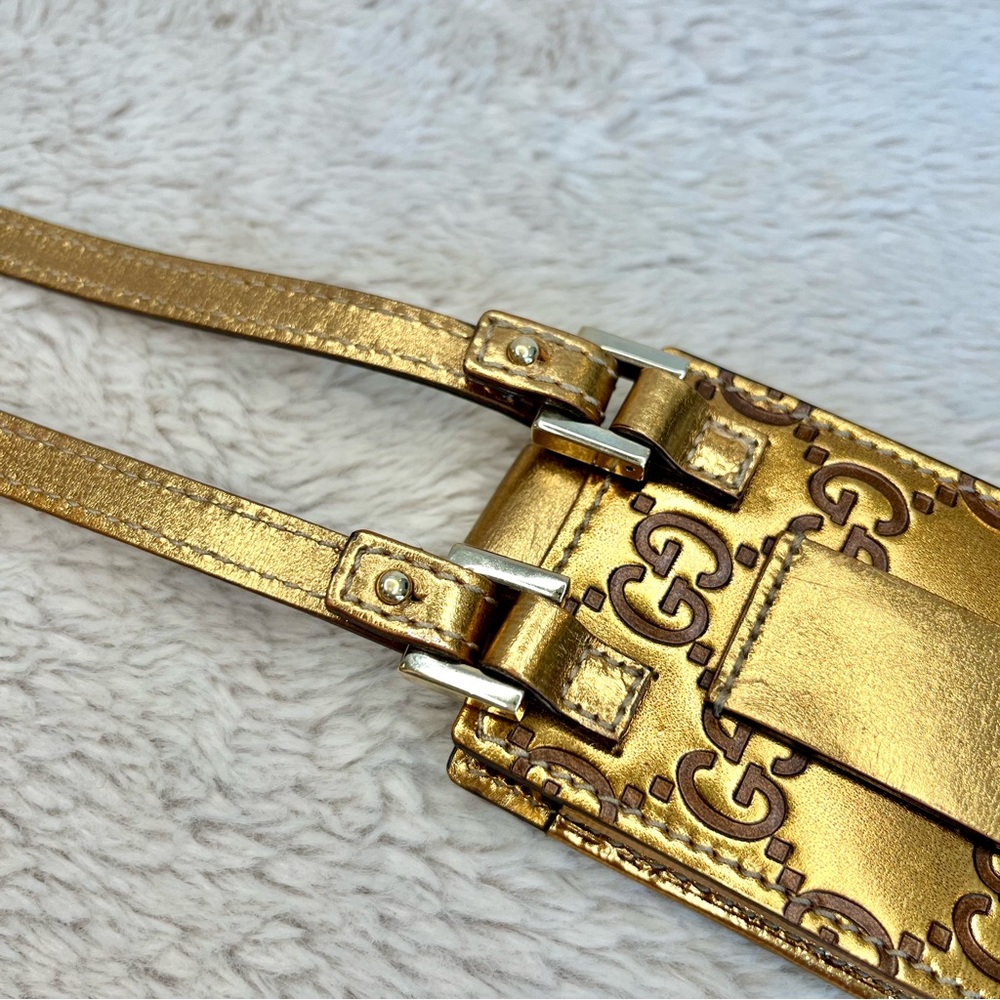 Gucci Metallic Bronze GG Monogram Mini Lanyard Bag - Picture 11 of 15